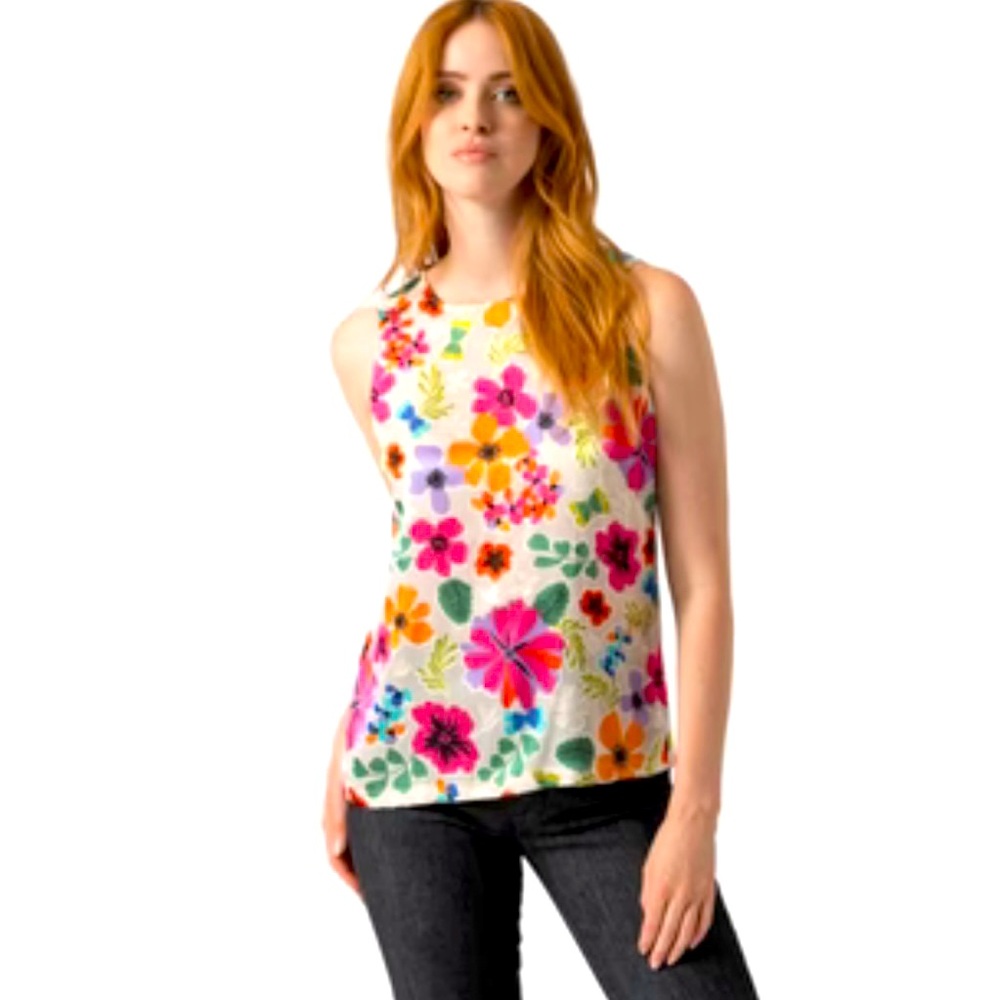 Saint + Sofia Florence Floral Sleeveless Top S